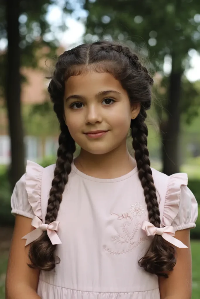 1. Double French Braid Pigtails