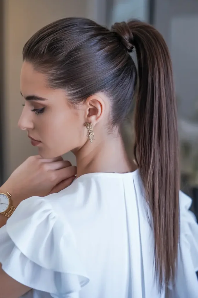 1. Slick High Ponytail