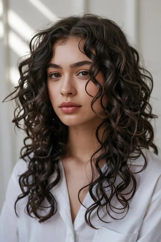 15 Baddie Curly Hairstyles for School to Try Today 27 10. Face Framing Curly Layers