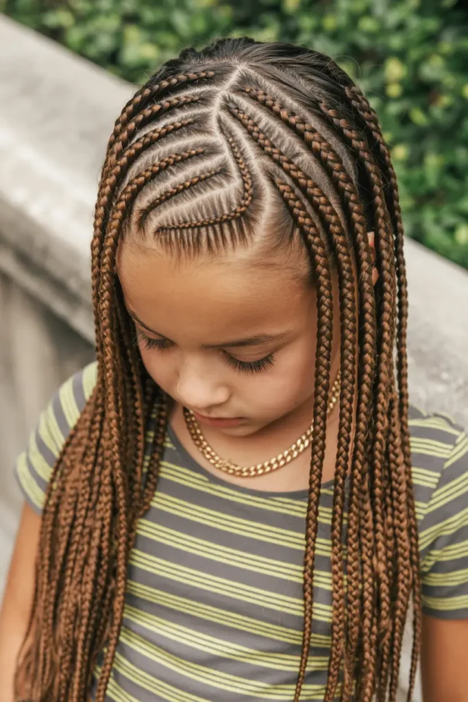 15 Fulani Braids with a Twist: Beads, Buns & Ponytails 27 10. Zig Zag Fulani Braids