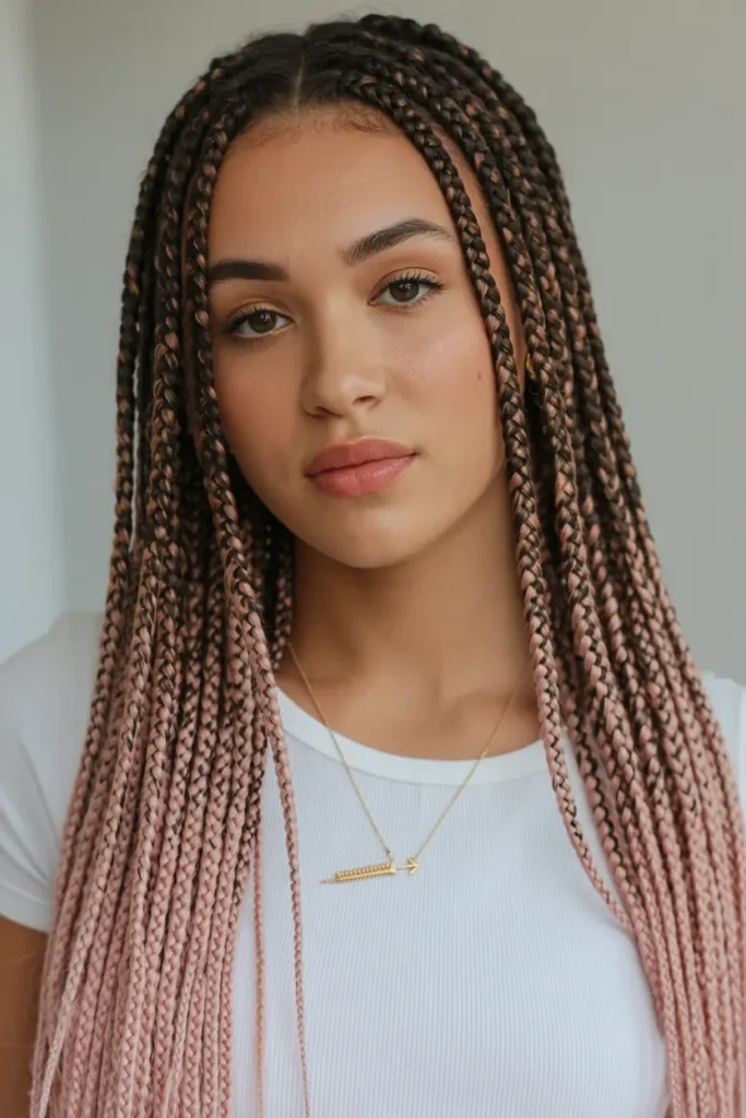 11. Cornrows with Color Accents