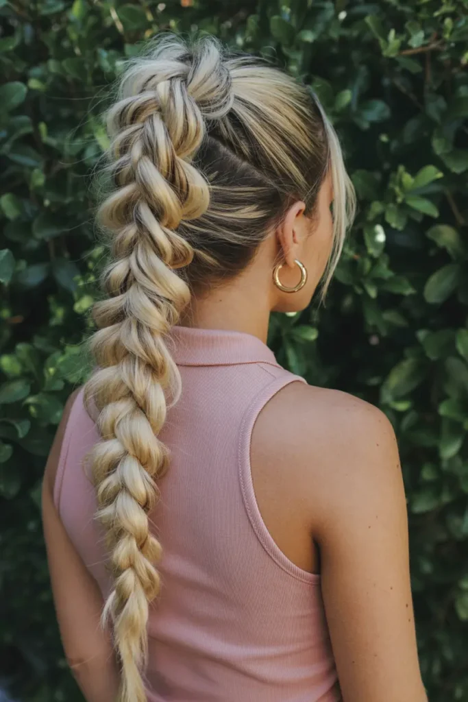 12 Pretty Braided Hairstyles for Every Mood and Moment 29 11. Pull Through Braid Ponytail