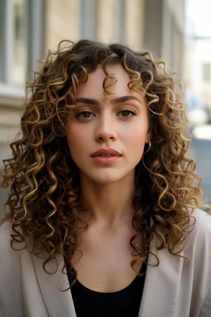 12. Face Framing Curly Highlights