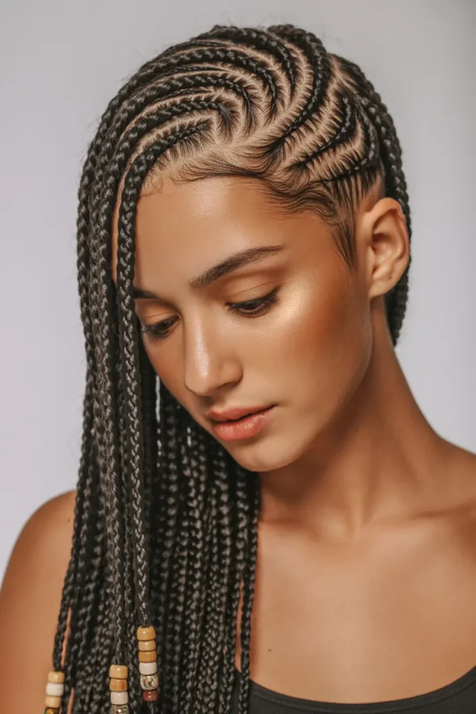 12 Latest Hair Braids Anyone Can Master 31 12. Lemonade Braids with Beads