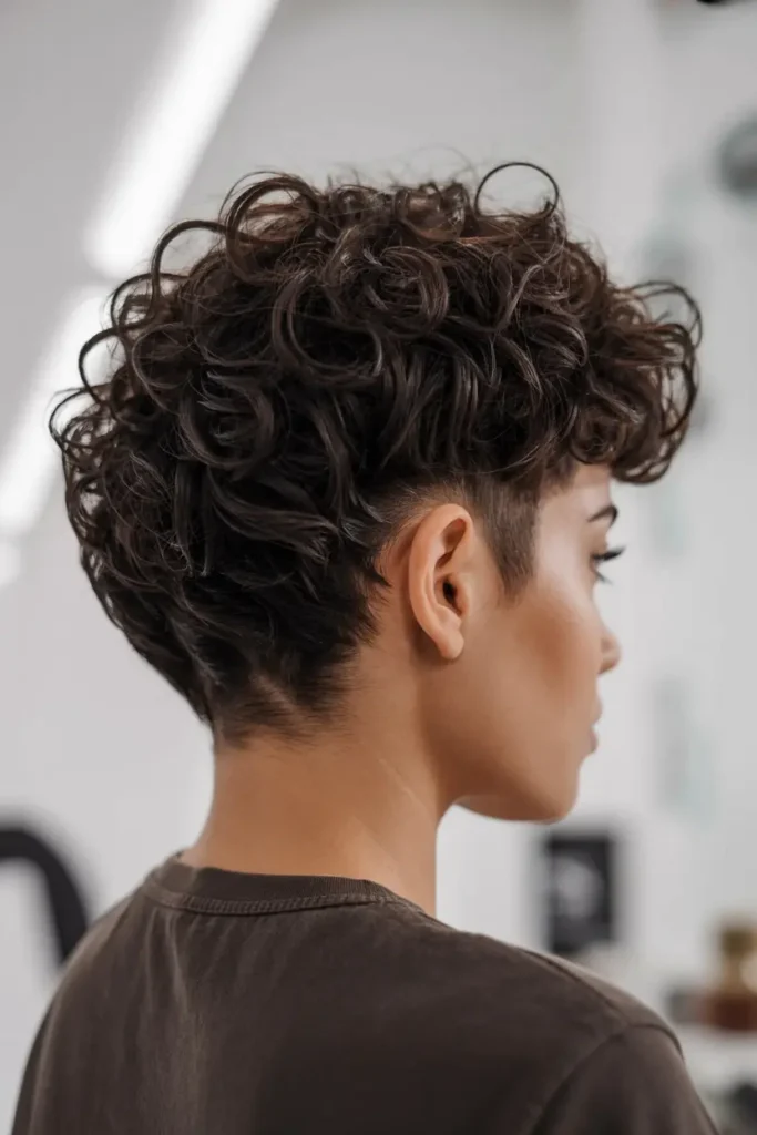 13. Curly Faux Hawk Style