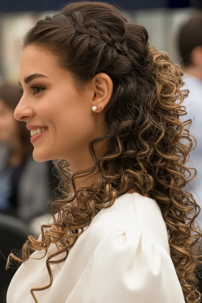 15 Baddie Curly Hairstyles for School to Try Today 33 13. Curly Side Part Twist