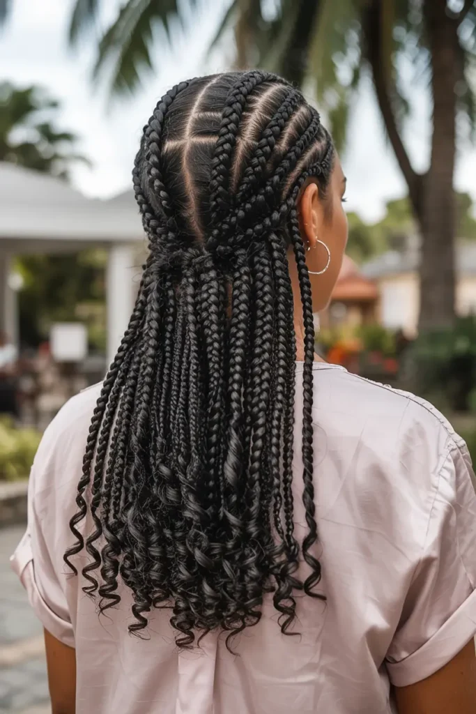 14. Fulani Braids with Curls