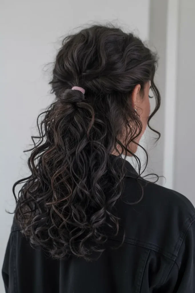 14. Loose Curly Half Up