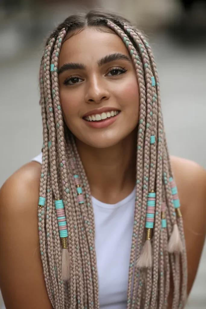 15 Fulani Braids with a Twist: Beads, Buns & Ponytails 37 15. Fulani Braids with Yarn Accents