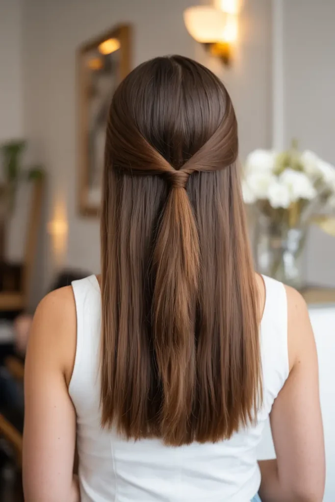 15. Smooth Straight Half Up