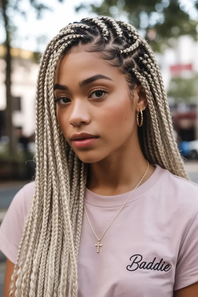 2. Side Swept Cornrow Braids 1