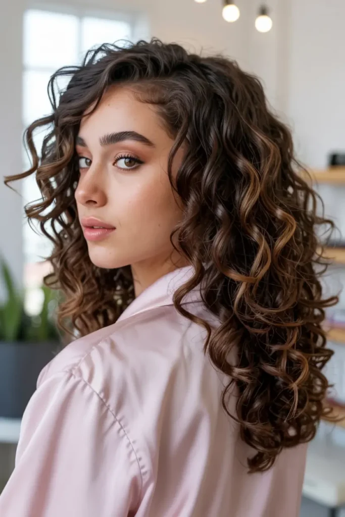 3. Side Part Curly Layers 1