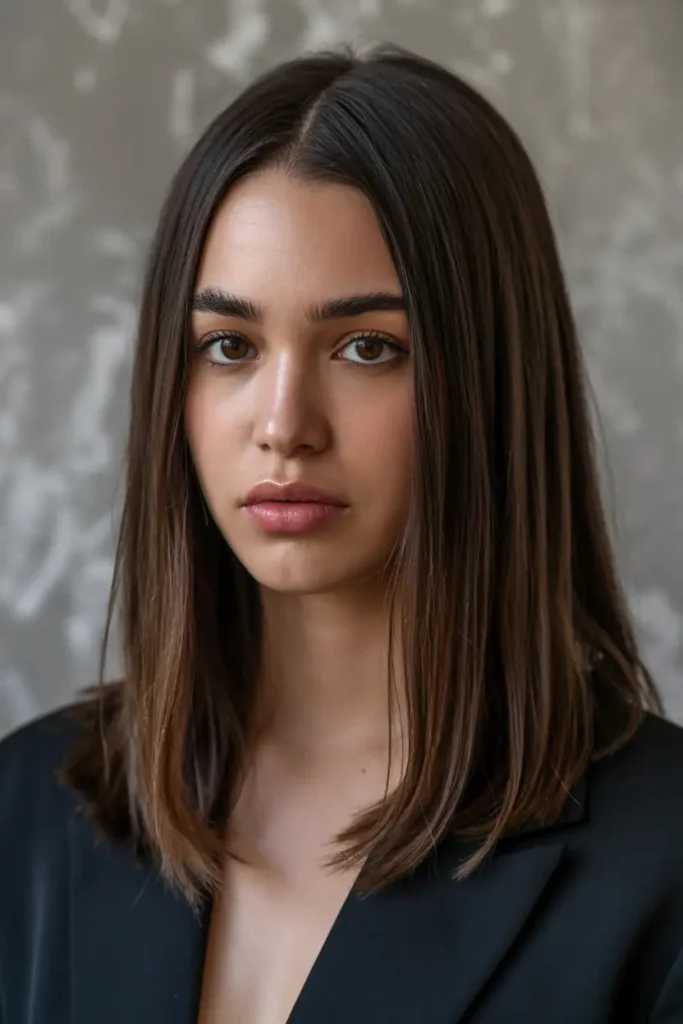 4. Slick Middle Part Straight