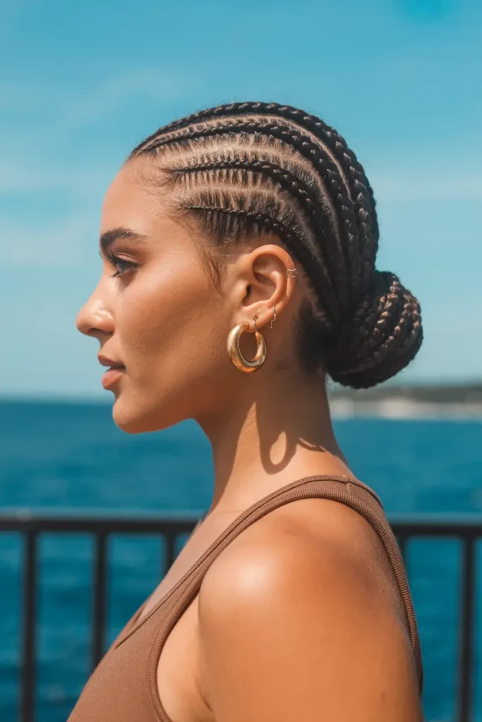 15 Fulani Braids with a Twist: Beads, Buns & Ponytails 9 5. Fulani Braids Low Bun