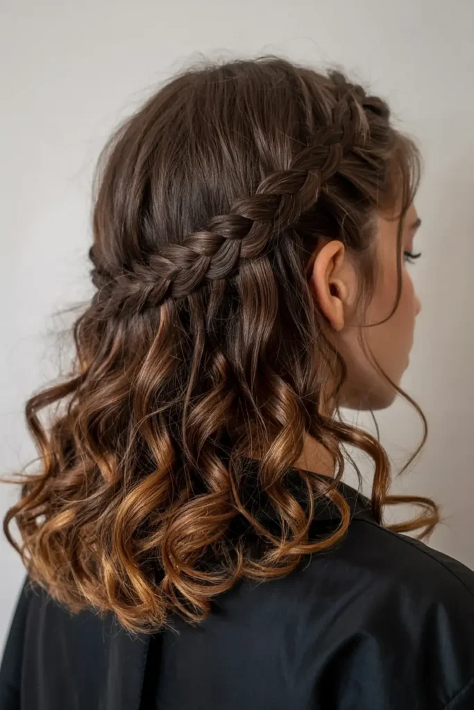 15 Baddie Curly Hairstyles for School to Try Today 11 6. Loose Curly Side Braid