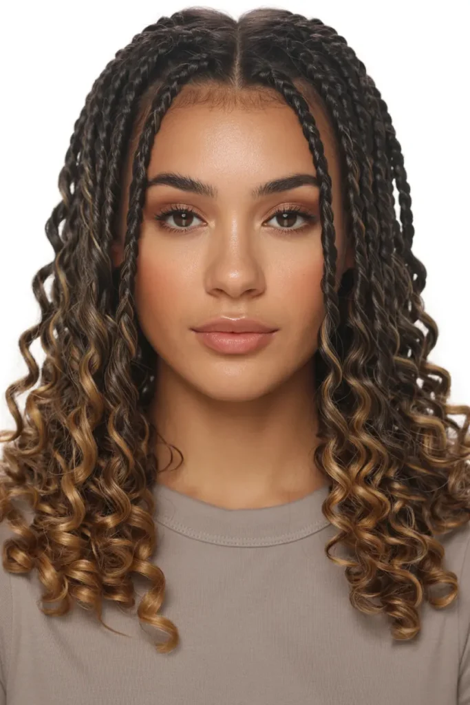 15 Fulani Braids with a Twist: Beads, Buns & Ponytails 13 7. Fulani Braids with Curly Ends