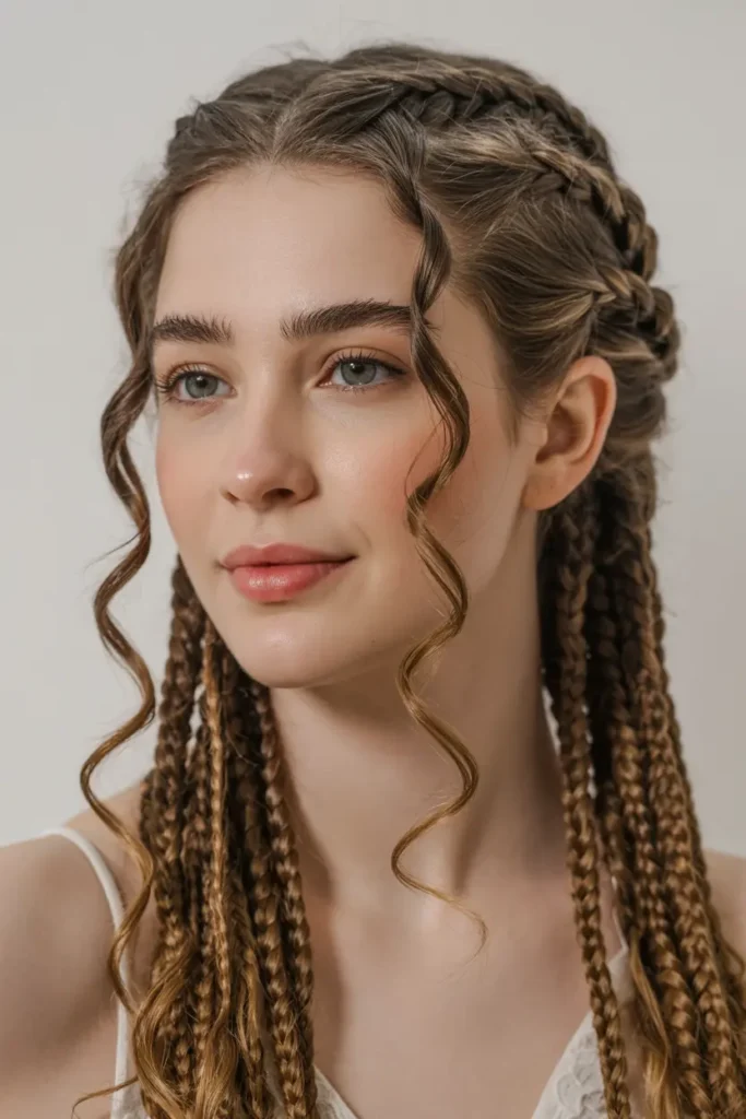12 Latest Hair Braids Anyone Can Master 13 7. Goddess Braids with Tendrils