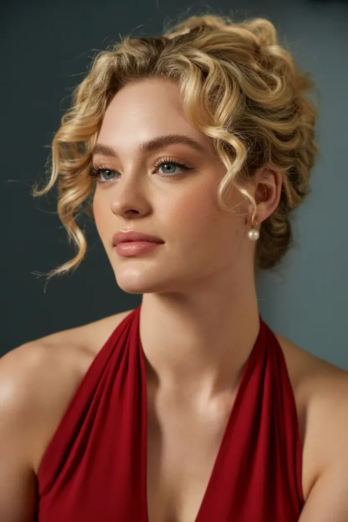8. Curly Updo with Tendrils