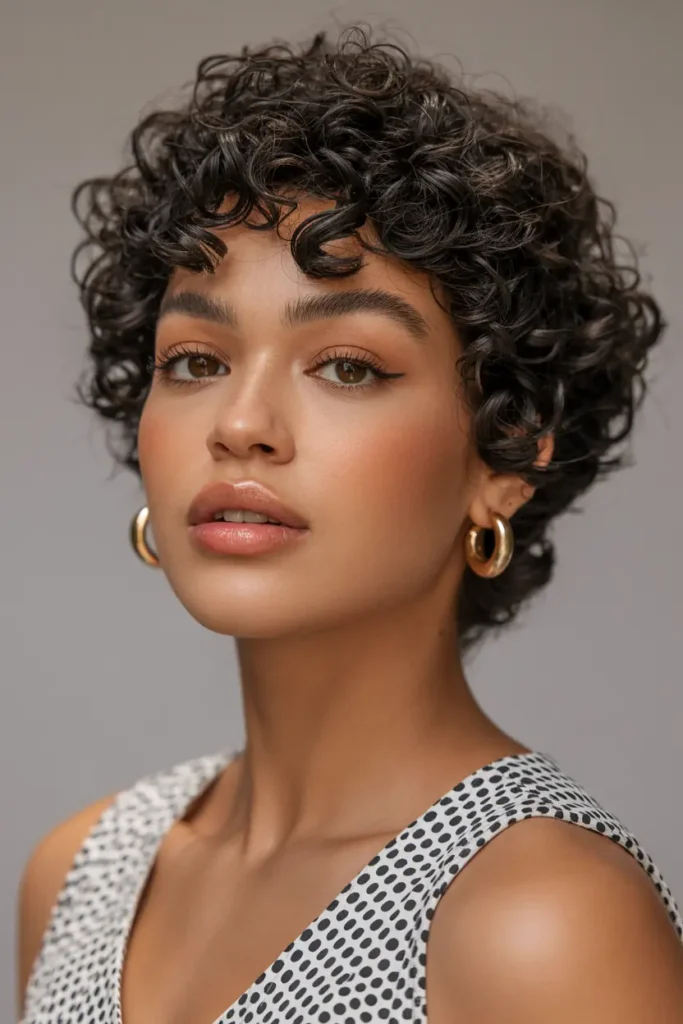9. Short Curly Pixie Cut